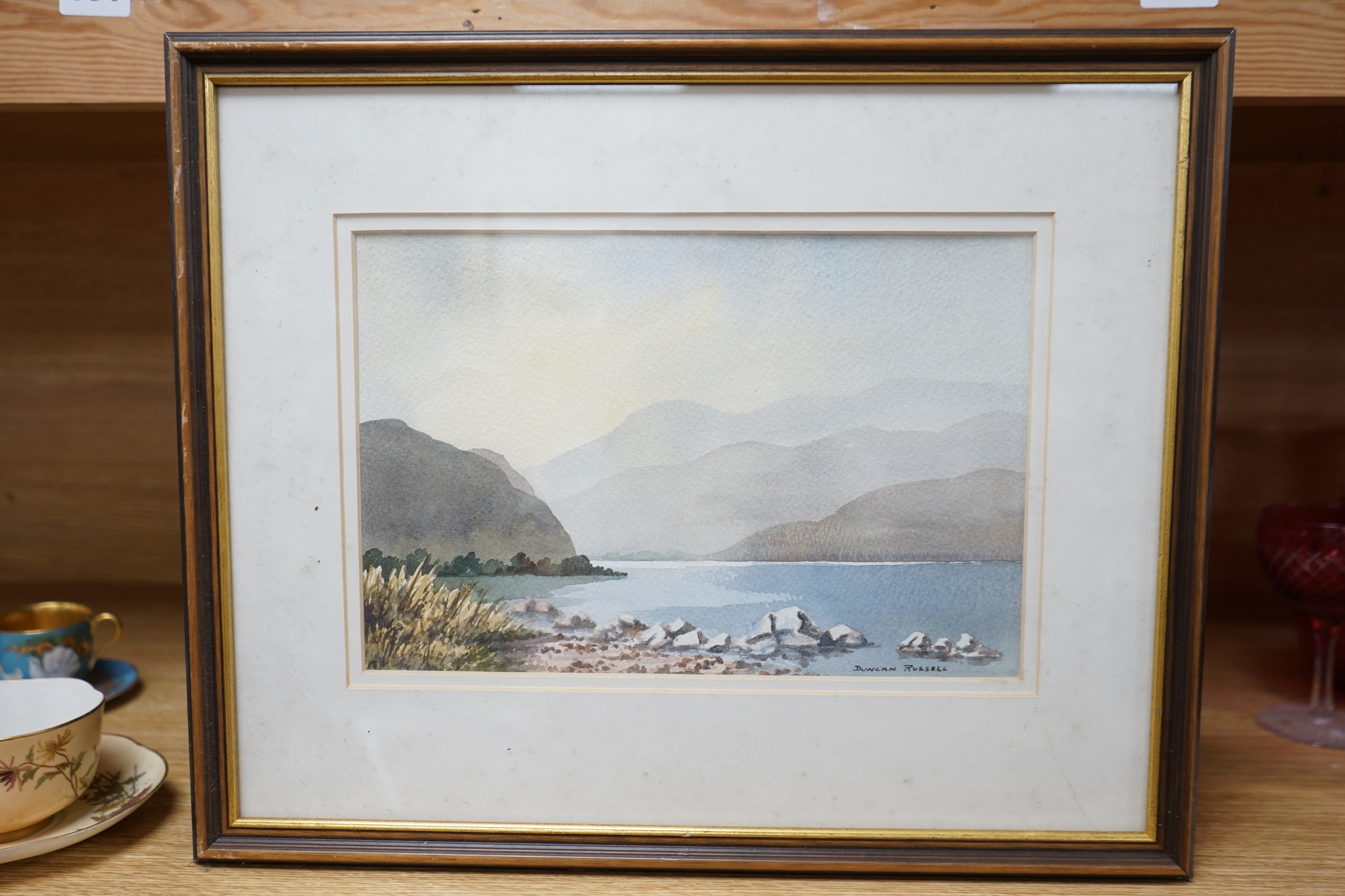 Duncan Russell (20th. C), watercolour, ‘Ennerdalewater’, signed, 17.5 x 26cm. Condition - fair